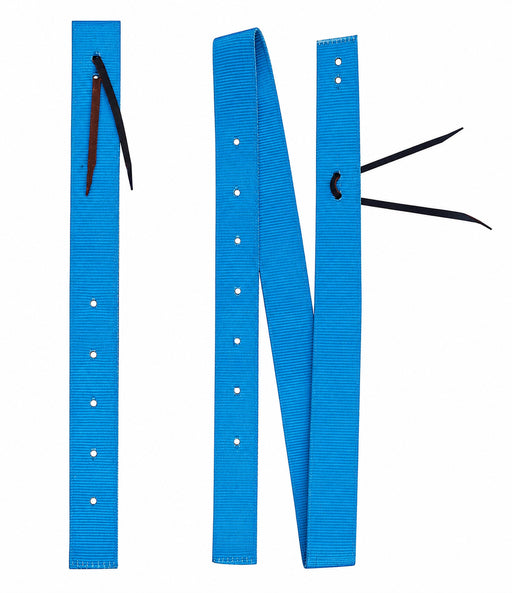 Challenger Turquoise Nylon Billet & Tie Strap Set Western Saddle Rigging with Leather Tie Ends 404JSet
