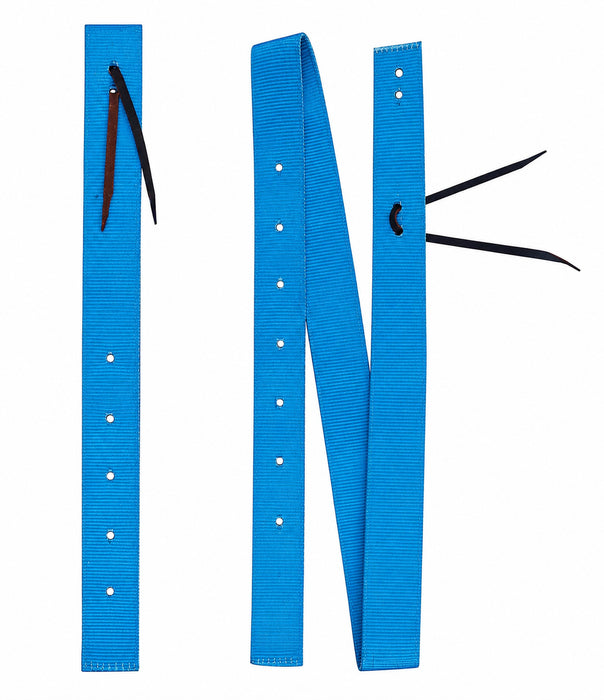 Challenger Turquoise Nylon Billet & Tie Strap Set Western Saddle Rigging with Leather Tie Ends 404JSet