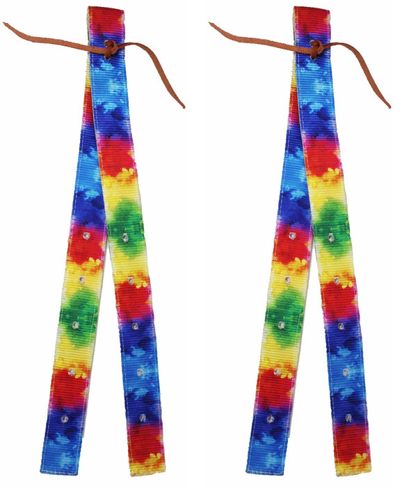 Horse 18" L x 1-3/4" W Set of 2 Heavy-Duty Tie-Dye Nylon Webbed Billet 404JBillets