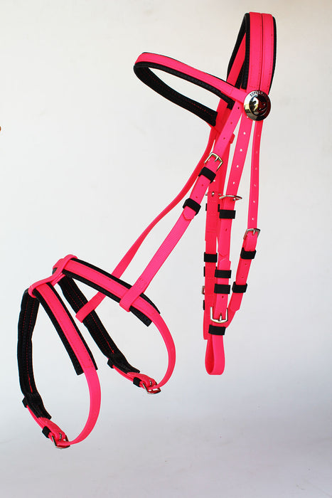 Horse  English Dressage Biothane Flash Bridle Noseband Reins 40HS32