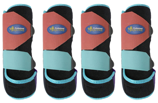 Horse Medium Professional Equine Sports Medicine Splint Boots Turquoise 4113C