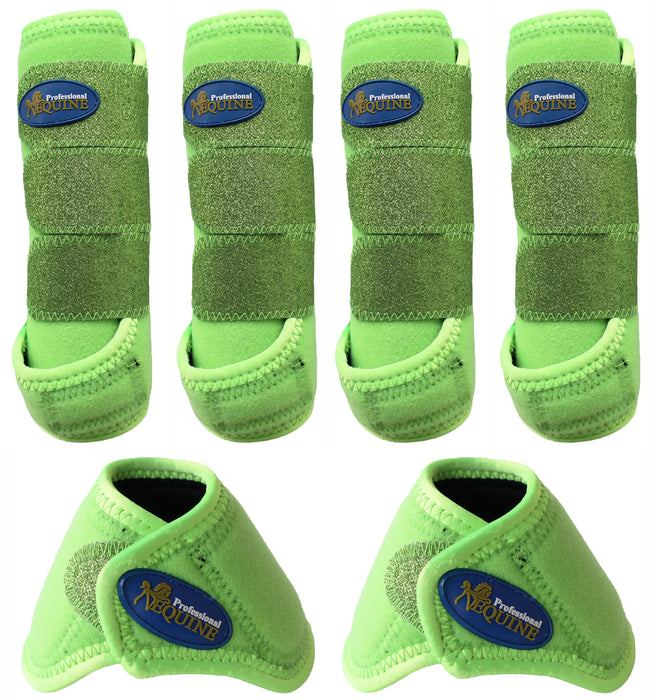 Horse  Medium 4-Pack Professional Equine Sports Medicine Splint Bell Boots 4142D