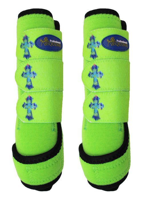 Horse Sports Medicine Splint Bell Boots Lime Green4178