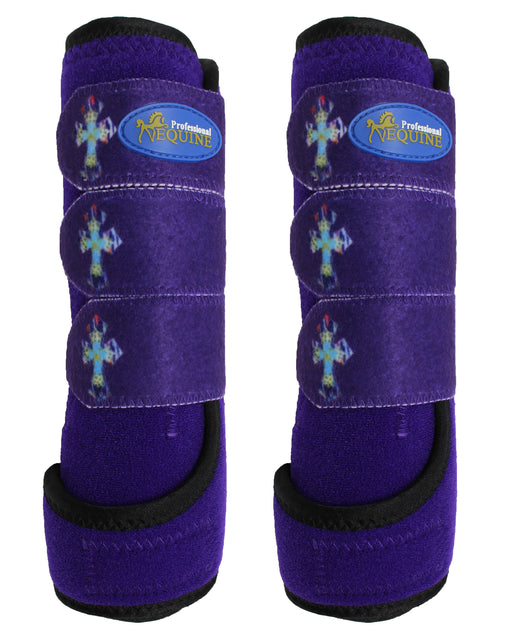 Horse Sports Medicine Splint Bell Boots Purple 4179