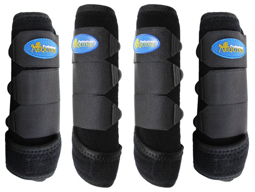 Large Horse Sports Medicine Front & Back Leg Splint Boots Black 41BKC-L