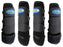 Large Horse Sports Medicine Front & Back Leg Splint Boots Black 41BKC-L