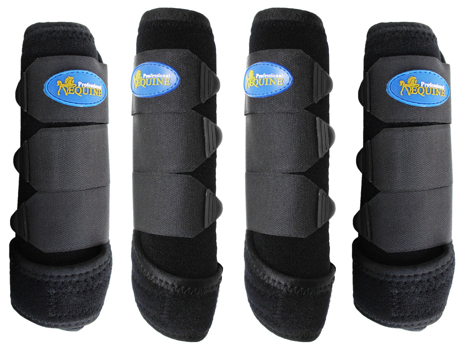 Professional Equine Medium 4-Pack Sports Medicine Splint Boots Black 41BKC
