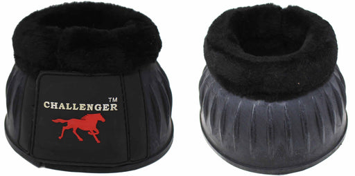 Horse Training Ribbed Rubber Hoof Impact Overreach Protection Fleece Lined Bell Boots 41HI01