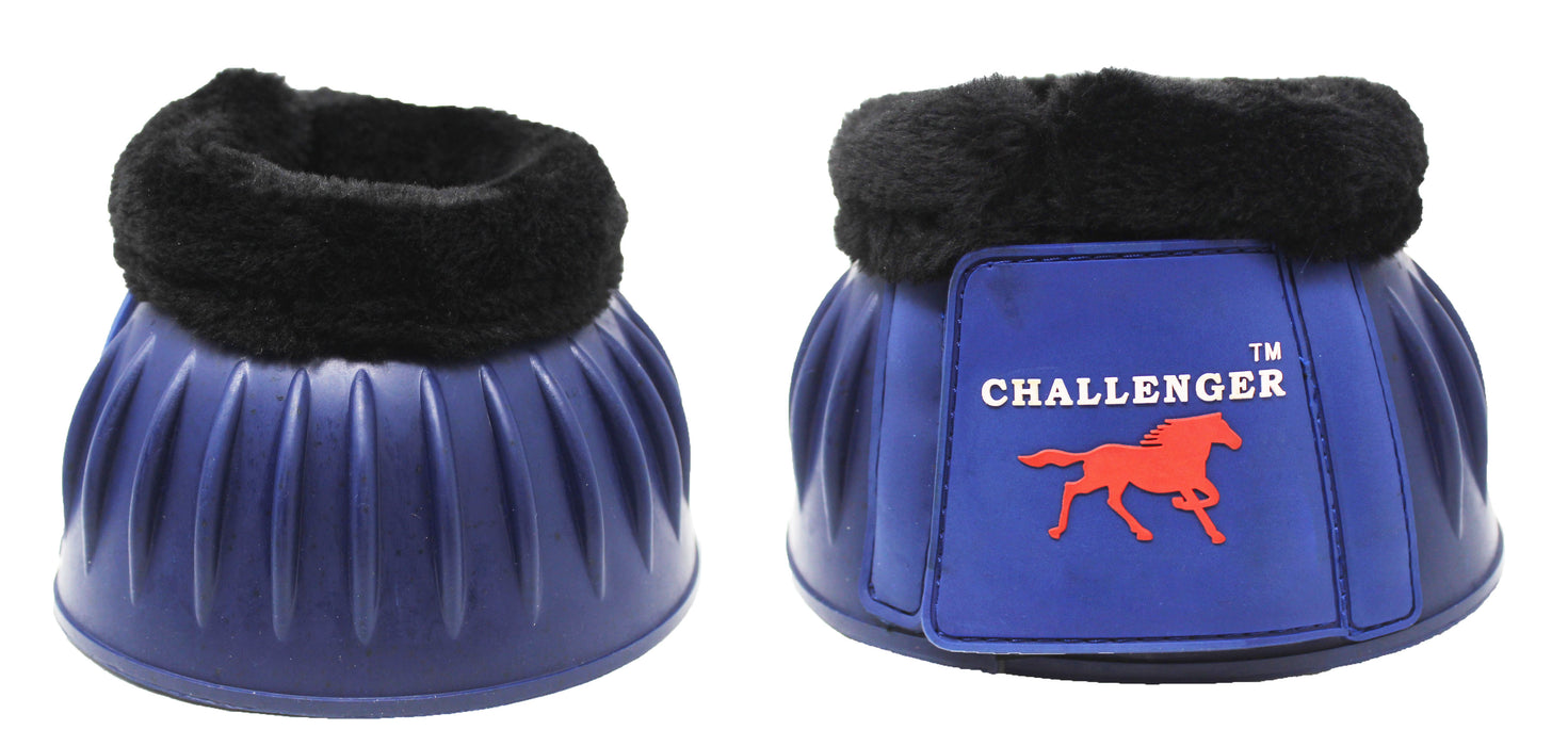 Horse Training Ribbed Rubber Hoof Impact Overreach Protection Fleece Lined Bell Boots 41HI01