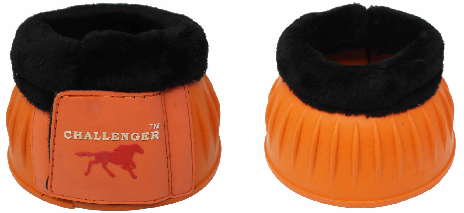 Horse Training Ribbed Rubber Hoof Impact Overreach Protection Fleece Lined Bell Boots 41HI01