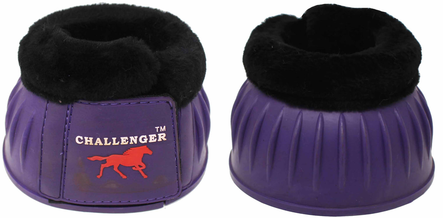 Horse Training Ribbed Rubber Hoof Impact Overreach Protection Fleece Lined Bell Boots 41HI01