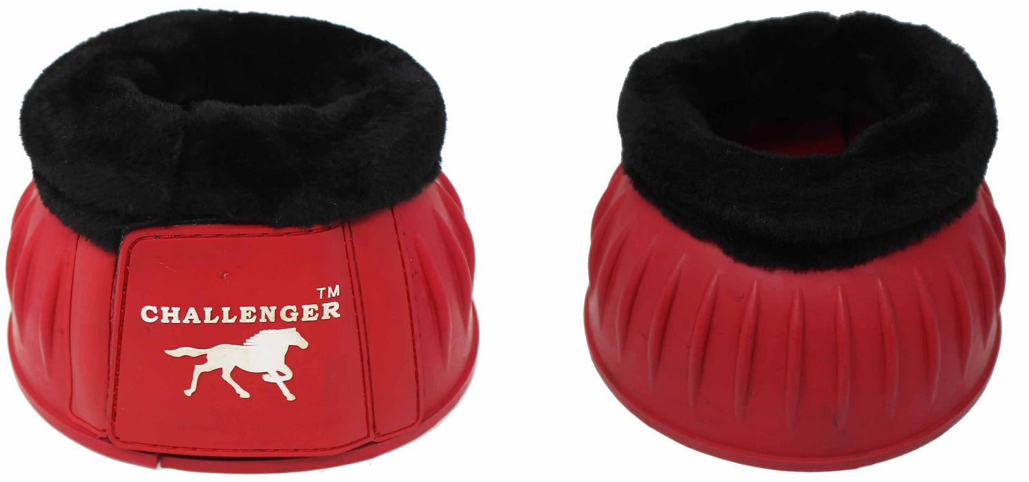 Horse Training Ribbed Rubber Hoof Impact Overreach Protection Fleece Lined Bell Boots 41HI01