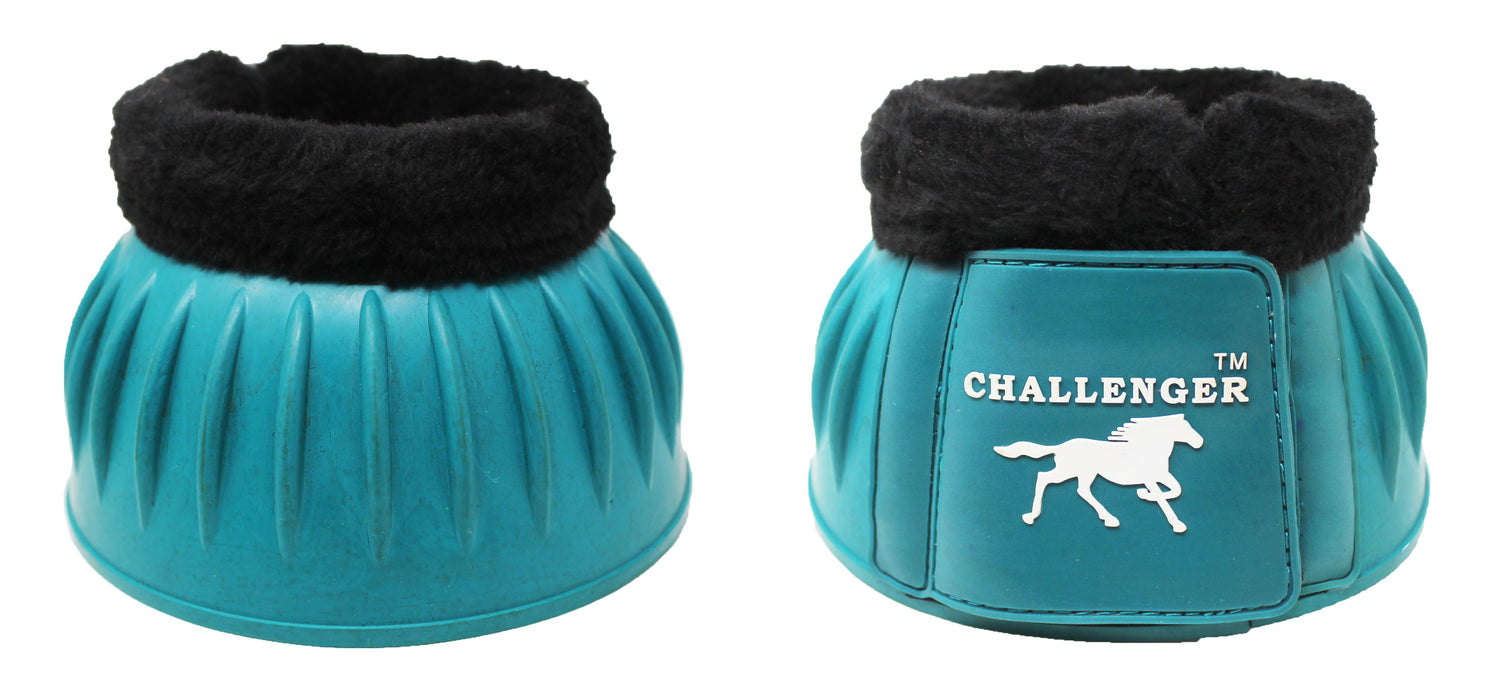Horse Training Ribbed Rubber Hoof Impact Overreach Protection Fleece Lined Bell Boots 41HI01