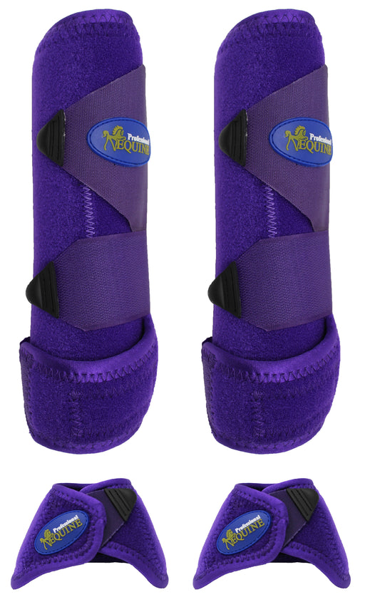 Horse Professional Equine Sports Medicine Splint Bell Boots Purple 41PRB