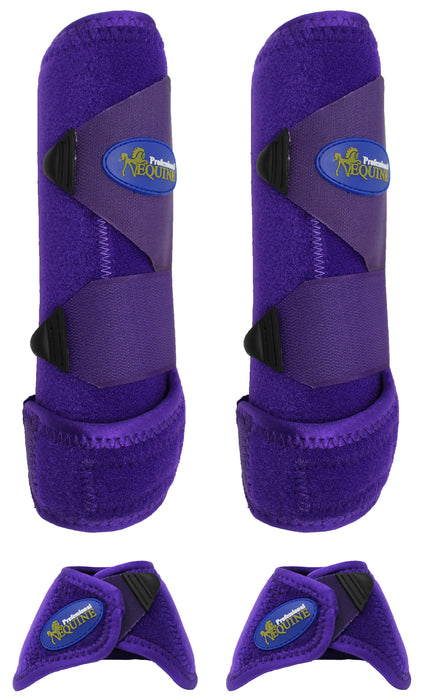 Horse Professional Equine Sports Medicine Splint Bell Boots Purple 41PRB