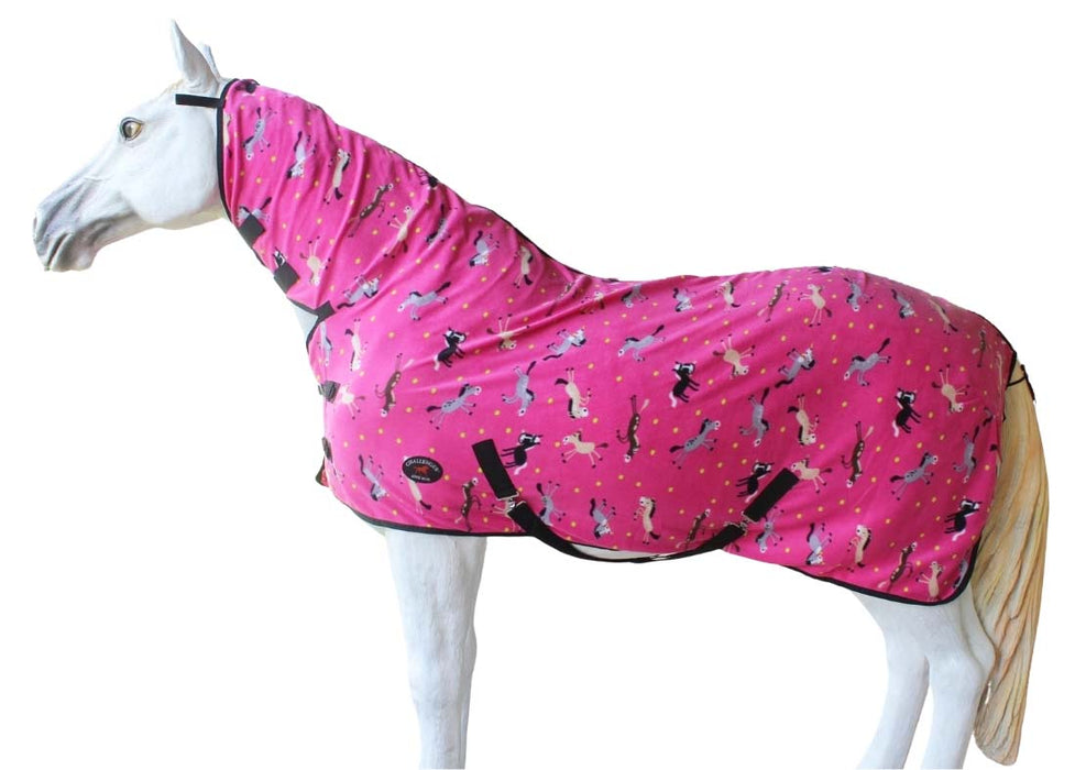 Horse Polar Fleece Cooler with Combo Neck Moisture-Wicking Exercise Blanket, Breathable Lightweight Cooling Sheet Animal Print