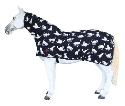 Horse Polar Fleece Cooler with Combo Neck Moisture-Wicking Exercise Blanket, Breathable Lightweight Cooling Sheet Animal Print