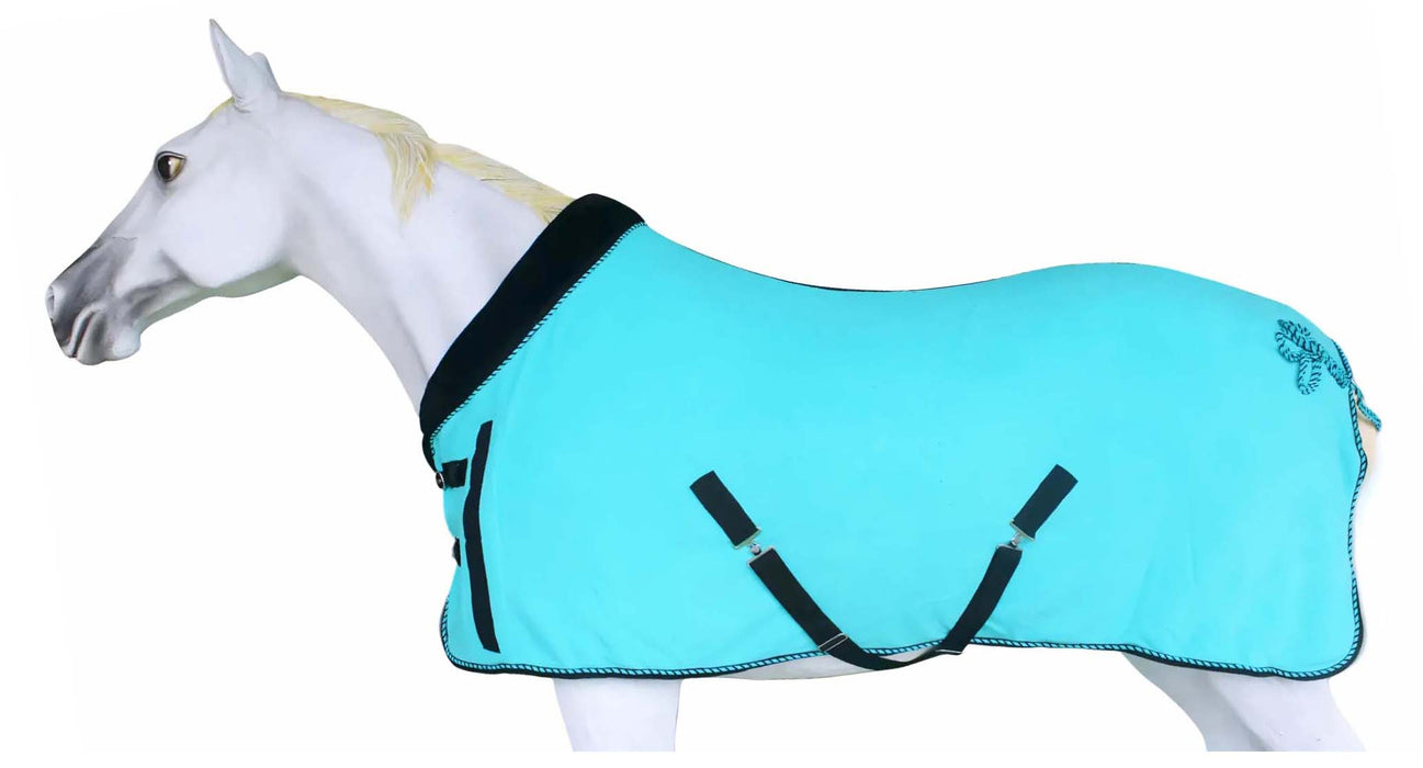 Horse Soft Fleece Cooler Contoured Exercise Blanket Liner Sheet Wicks 43MI