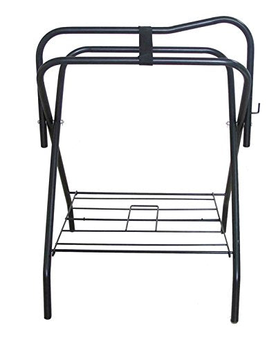 Horse English Western Freestanding Folding Metal Saddle Rack Stands Tack Black 4601