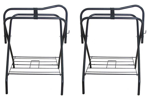 Horse English Western Freestanding Folding Metal Saddle Rack Stands Tack Black 4601