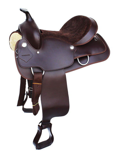 Western Cordura Trail Barrel Horse Wide Full QH bars SADDLE Brown 4988