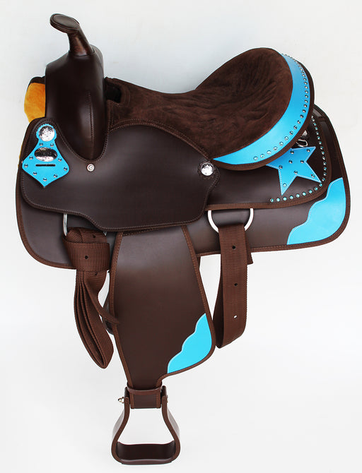 Western Cordura Trail Barrel Pleasure Horse SADDLE Bridle Brown 4993