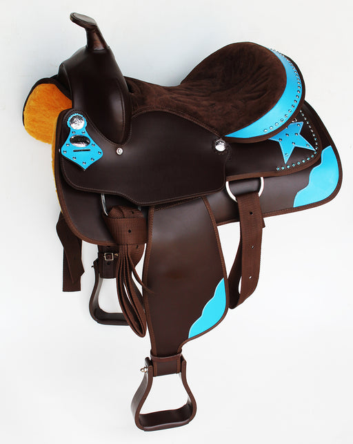 Western Cordura Trail Barrel Pleasure Horse SADDLE Bridle Brown 4993