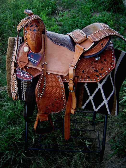 Horse Western Barrel Show Pleasure LEATHER SADDLE Bridle  50104