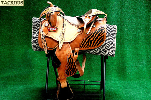 Horse Western Barrel Show Pleasure LEATHER SADDLE Bridle  5020