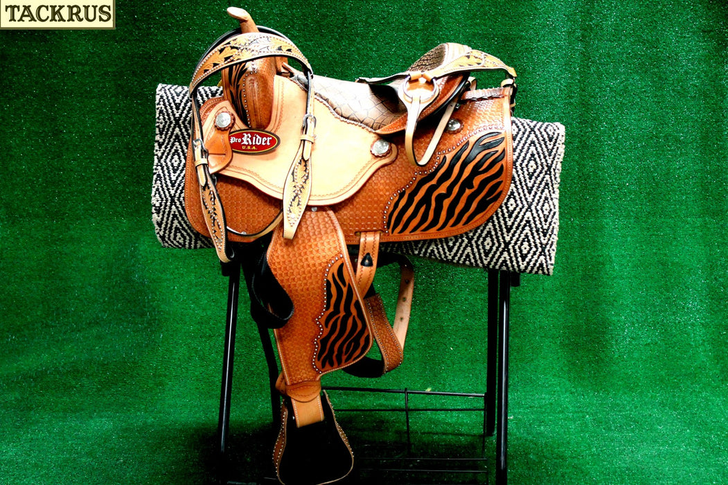 Horse Western Barrel Show Pleasure LEATHER SADDLE Bridle  5020