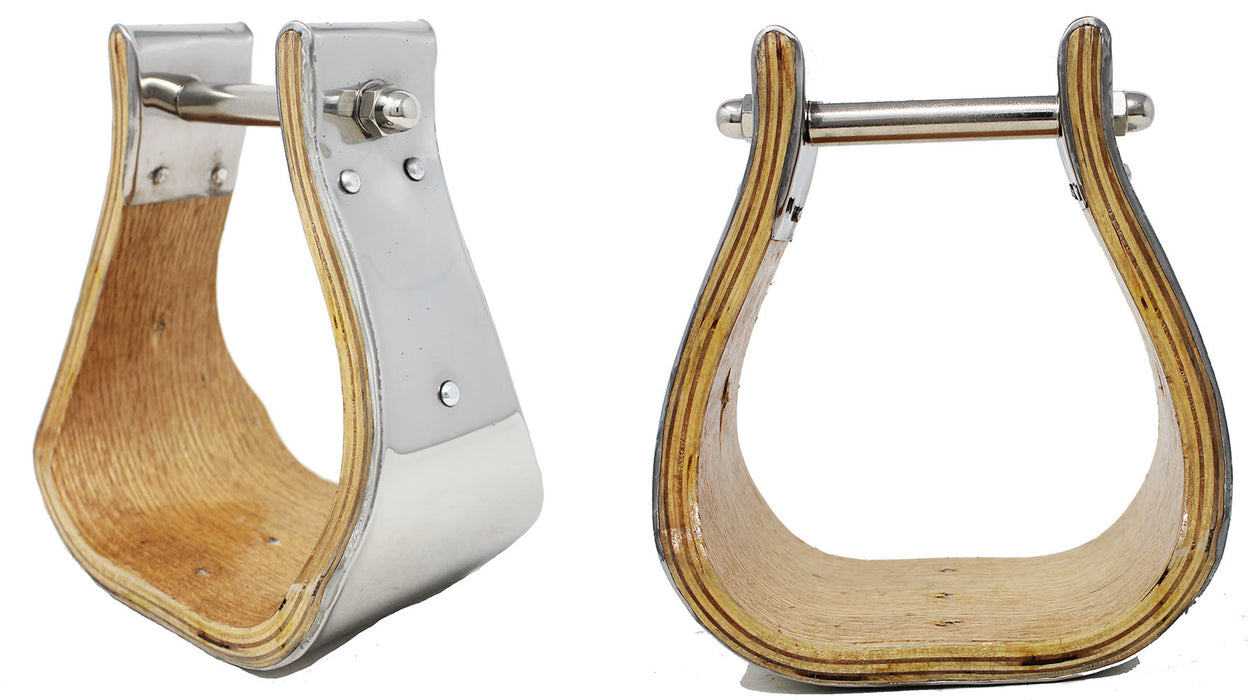 Western XL 5-1/2" Wide Horse Saddle SS Covered Wooden Bell Stirrups 51122