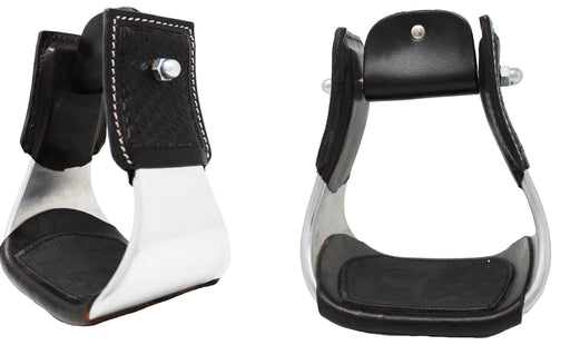 Challenger 5 3/8" Wide Western Saddle Aluminium Bell Roper Stirrups 51133BR