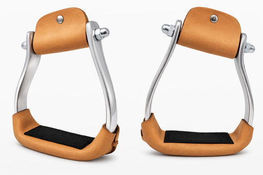 Horse Western Light-Weight Aluminum Angled Slanted Barrel Race Stirrups 51135SL