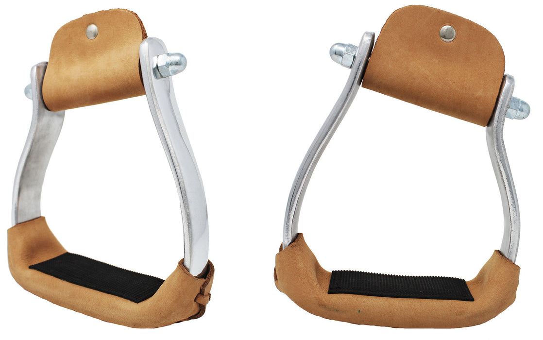 Horse Western Light-Weight Aluminum Angled Slanted Barrel Race Stirrups 51135SL