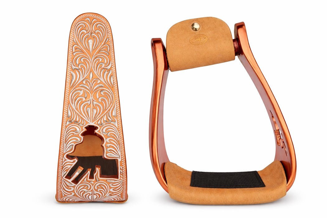 Horse Saddle Western Riding Aluminum Stirrups Roper Angled Slanted Pair 51151v