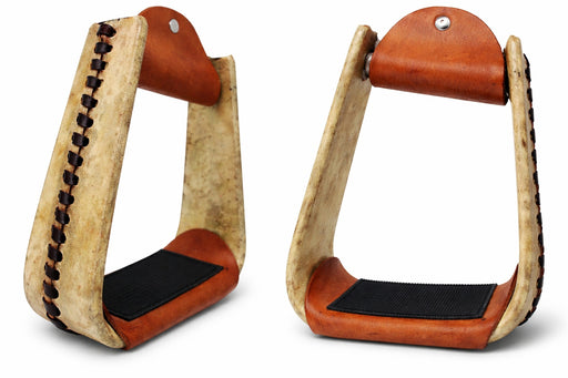 Horse Saddle Stirrups Western Wide Rawhide Covered Angled Roper Saddle 51174W