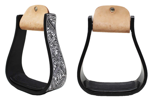 Horse Western 5" Wide Barrel Racer Engraved Aluminum Show Stirrups 51177v