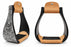 Challenger 4-7/8" Wide Western Black Engraved Aluminum Horse Bell Stirrups Black 51178
