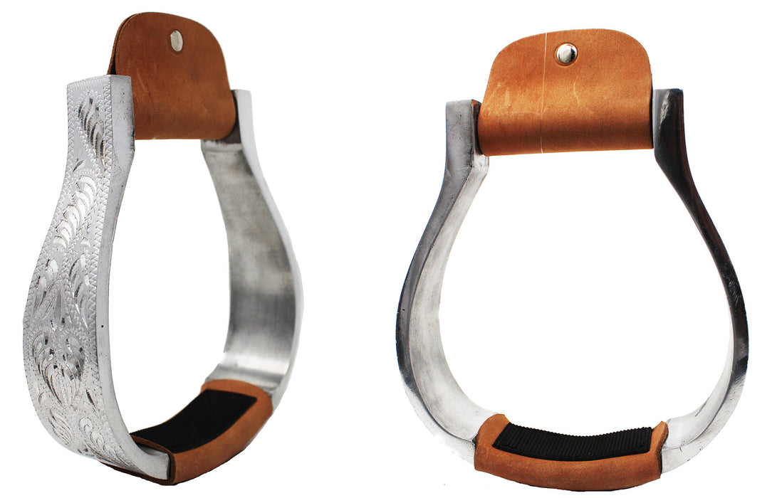 Horse Saddle Stirrups Western Saddle Aluminium Engraved Oxbow Stirrups 51183