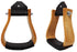 Western Horse 5-1/2" Wide Wooden Saddle Stirrups w/ Leather Tread 51185BR