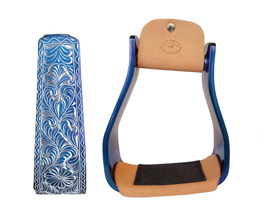 Western Aluminum Angled Saddle Stirrups Lightweight Slanted Stirrups with Grip Tread 51194v