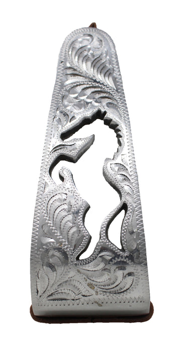 Horse Saddle Stirrups Western Lightweight Aluminum Angled Engraved Standing Horse Cut-Out 51205