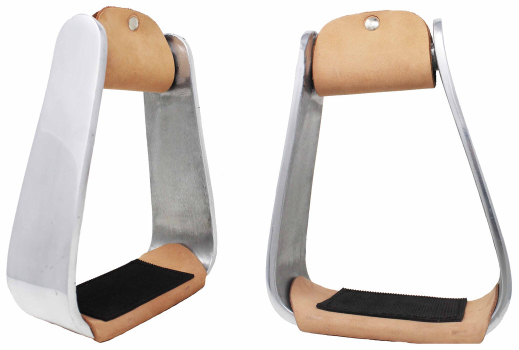 Horse Saddle Stirrups Western Saddle Engraved Aluminum Angled Slanted Bell 51223