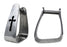 Challenger Western Angled Aluminum Saddle Roper Stirrups Black Cross 5132