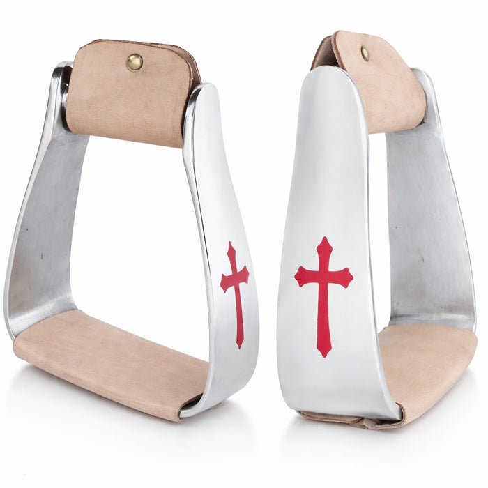 5-1/4 Wide Horse Saddle Western Lightweight Aluminum Angled Saddle Wide Stirrups Cross 5136L