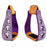 Western Show Horse Saddle Stirrups Aluminum Leather Tread Cross Engraved 5145v