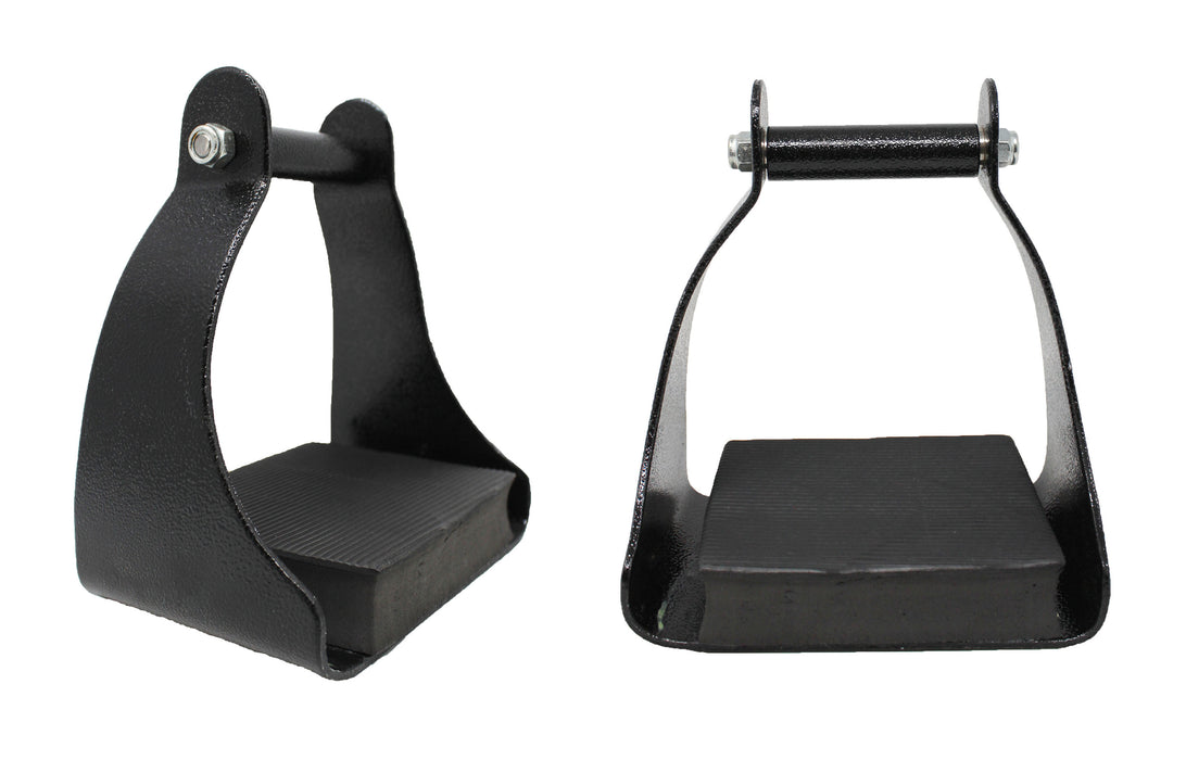 5-1/2" Wide Lightweight Black Aluminum Trail Endurance Stirrups 1" Foam Tread Comfort 5150