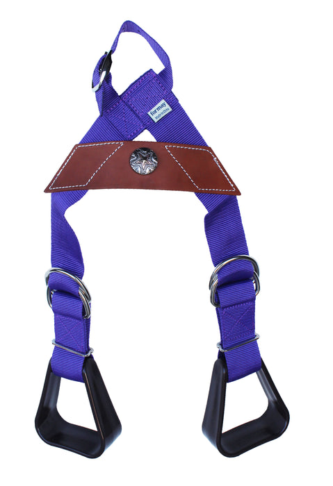 Horse Western Purple Nylon Adjustable Saddle Youth Rider Kids Buddy Stirrups 5159