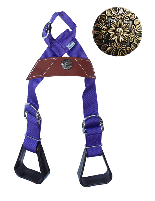 Horse Western Purple Nylon Adjustable Saddle Youth Rider Kids Buddy Stirrups 5159