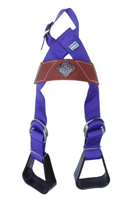 Horse Western Purple Nylon Adjustable Saddle Youth Rider Kids Buddy Stirrups 5159